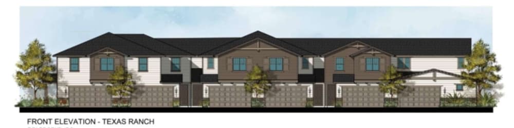 exterior rendering of bb living sweetwater crossing townhomes 