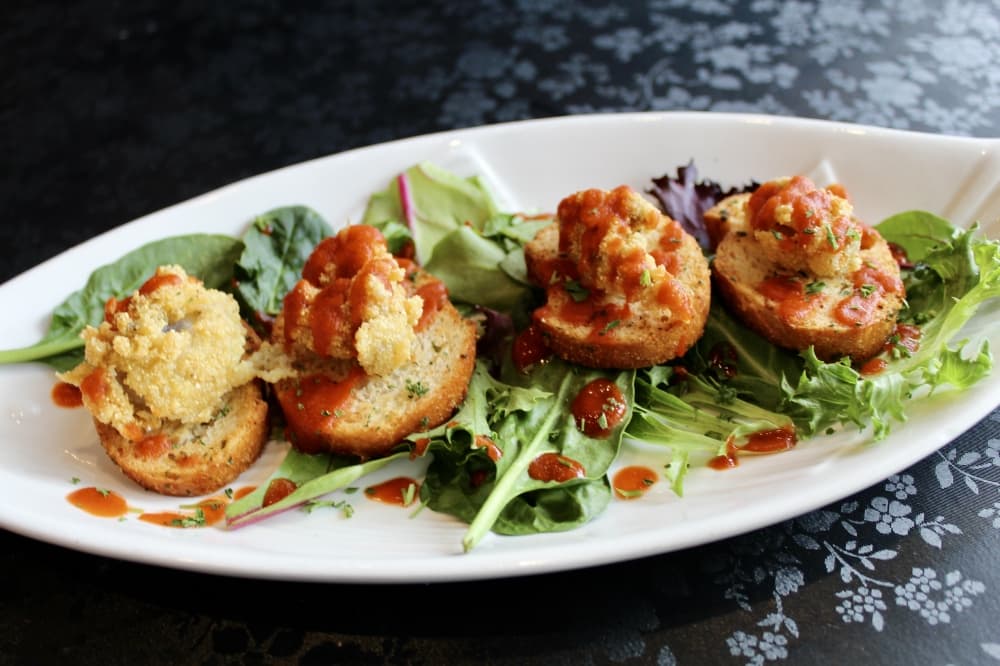 Plate of fried oysters