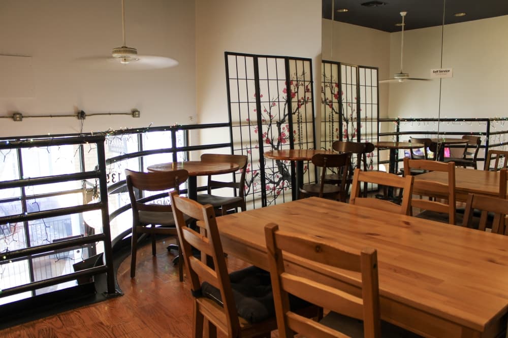 An image of the upstair dining area. 