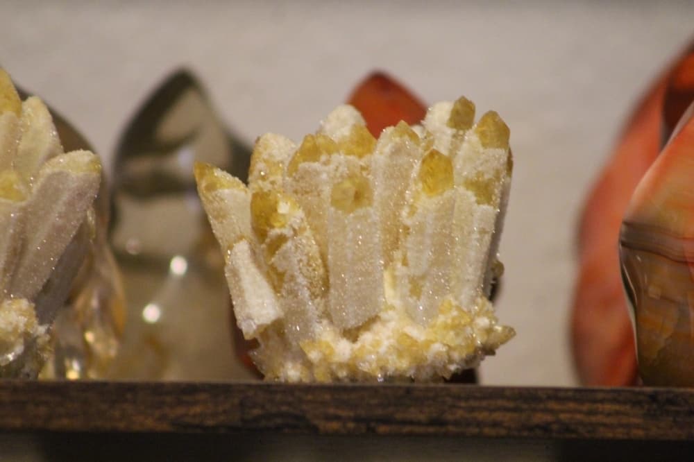The shop sells quartz clusters ($60). (Amira Van Leeuwen/Community Impact)