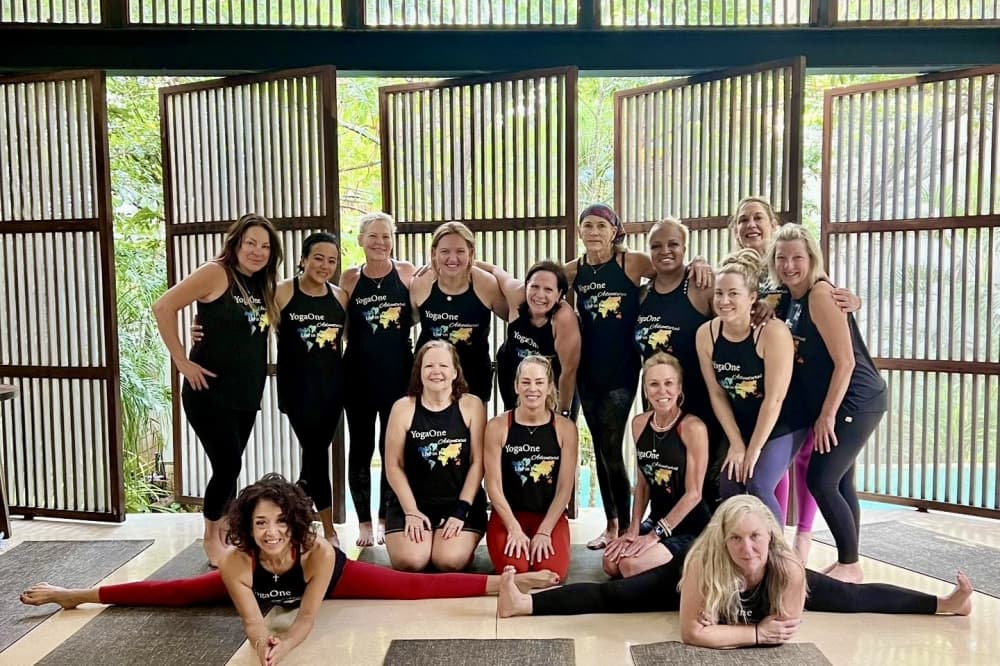 Group photo with yoga members 