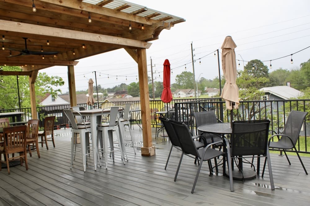 upstairs rooftop patio