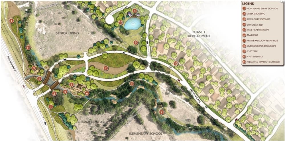 The final plat includes 7.66 acres of open space with 24-foot paved roads, 6-foot trails, a 4-foot sidewalk, a pavilion overlooking a pond and a trailhead pavilion. 