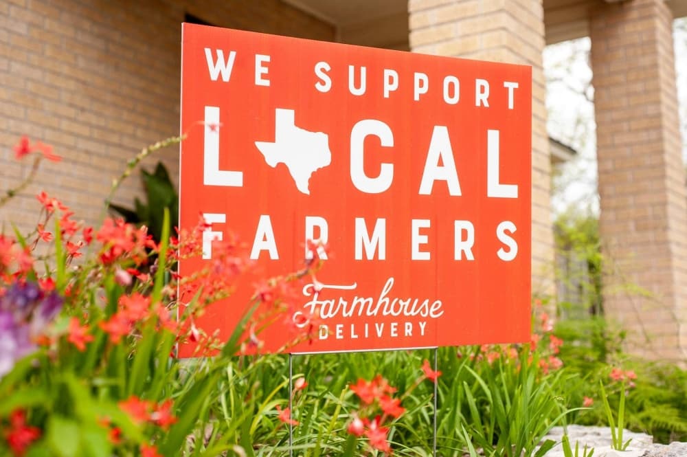 We support local farmers sign 