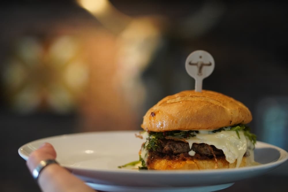 hamburger on plate