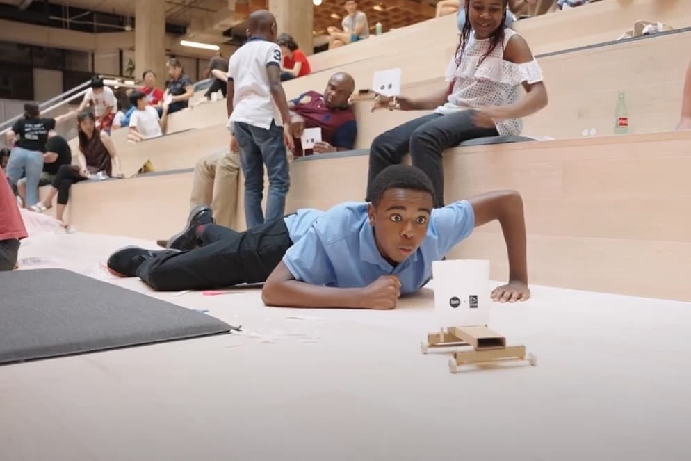 A photo of a young student learning STEM activities