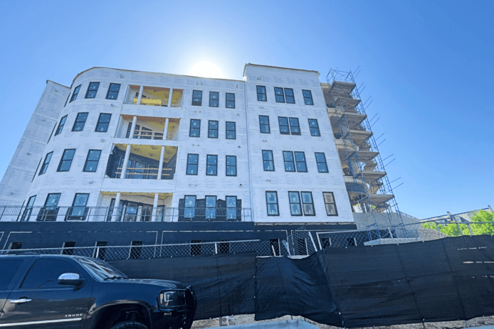 construction photo of townhomes 