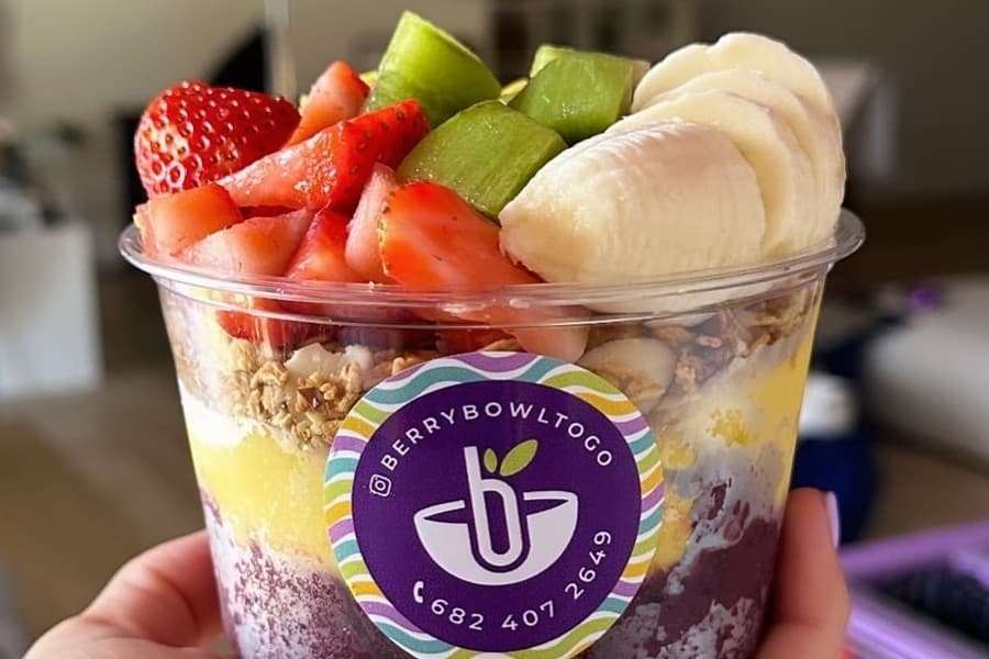 Berry Bowl To Go serves fresh fruit bowls inside 280 Sports Complex in Southlake