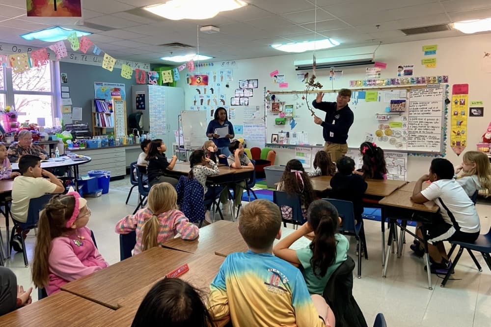 Flower Mound Environmental Services employees teach schoolchildren about the environment as part of its educational programming.