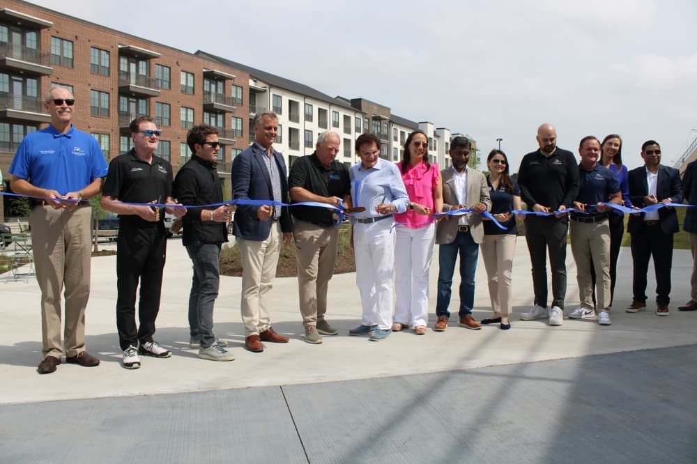 Richardson city official cut ribbon on Interurban Commons, Belt+Main project
