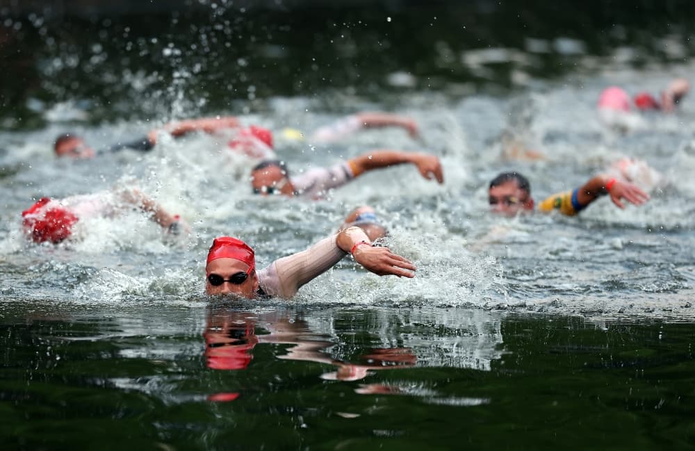 swimmers in a race