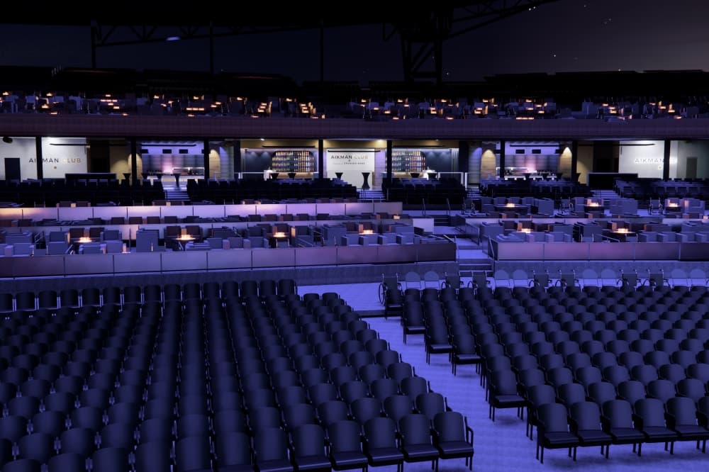 Rendering of the amphitheater interior, Aikman club