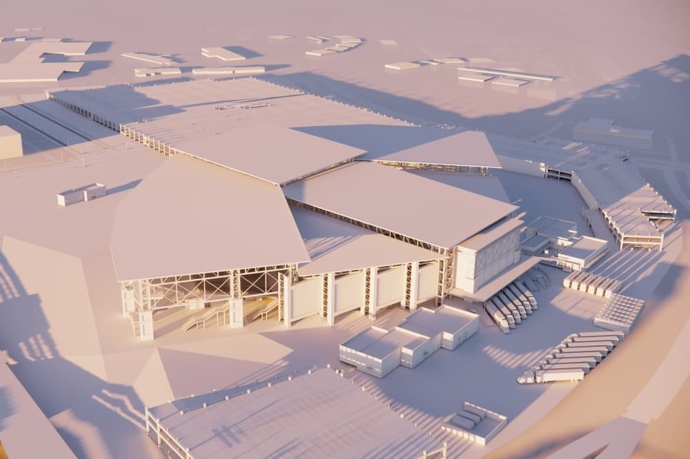 Rendering of the amphitheater exterior