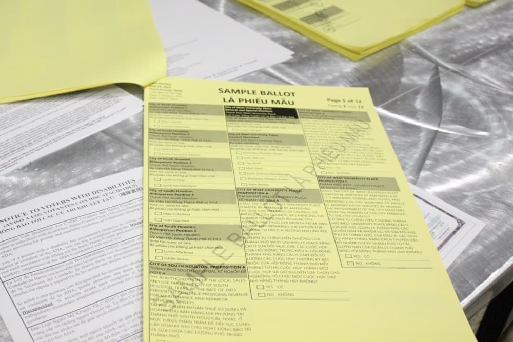 A sample ballot