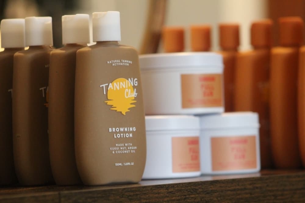Brackish Goods sells tanning lotion and tanning oil. (Amira Van Leeuwen/Community Impact)