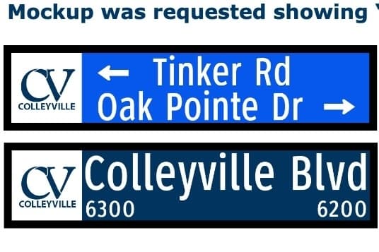 new Colleyville street sign mockup