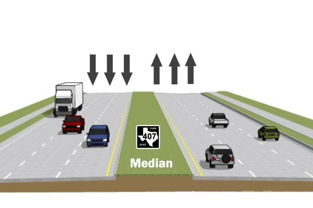 Rendering of the proposed six lane road
