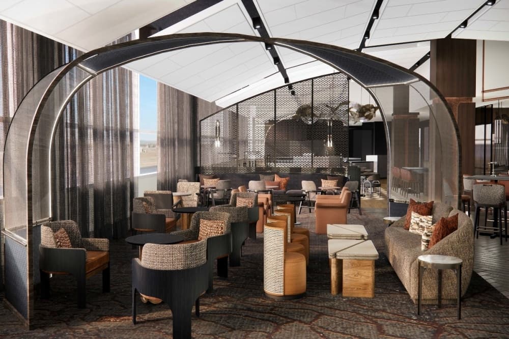 a rendering of a new lobby area for a hotel