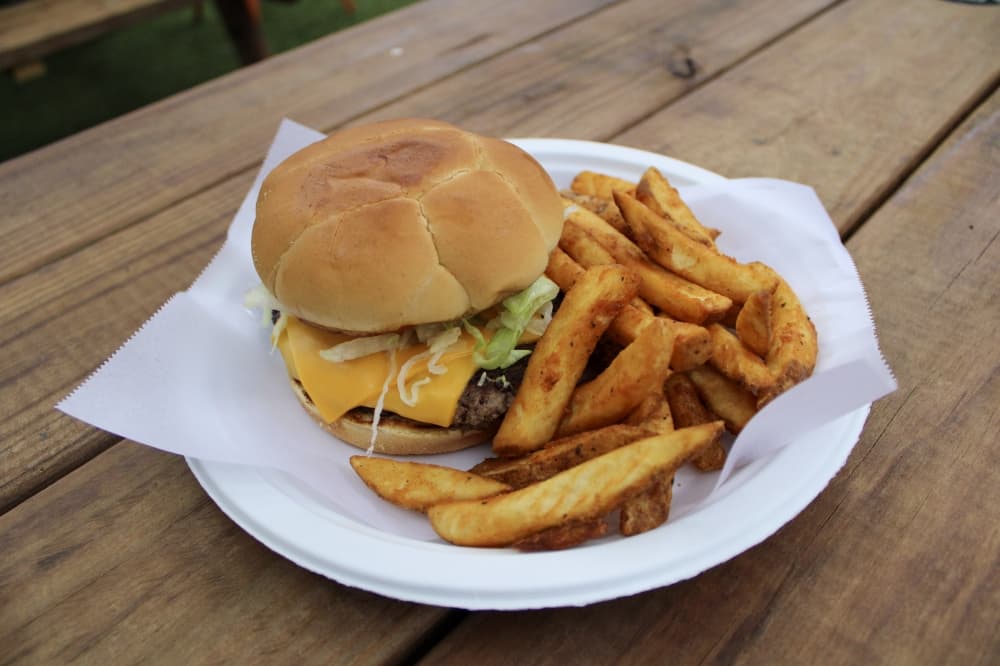 An image of the burger served at the business. 