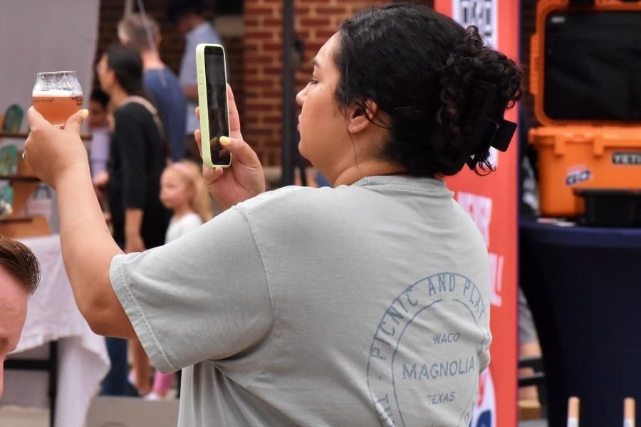 woman taking a photo 