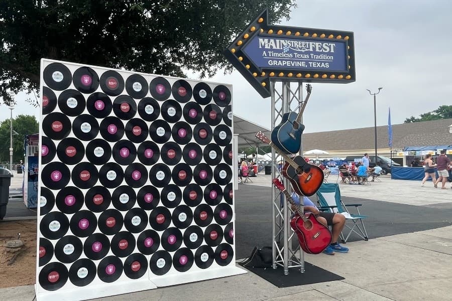 vinyl records and a sign 