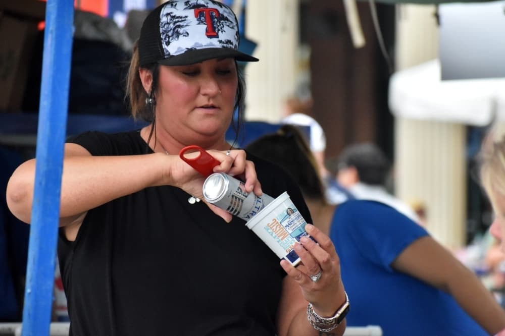 woman pouring a beer 
