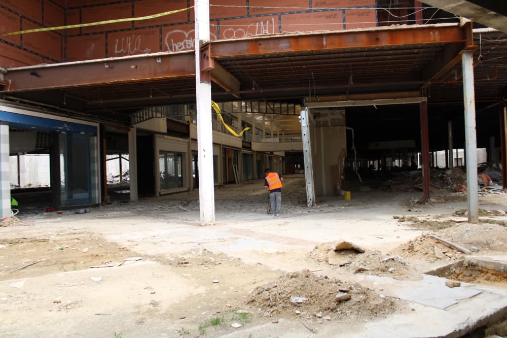 The redevelopment of Collin Creek Mall began in 2021. (Michael Crouchley/Community Impact)
