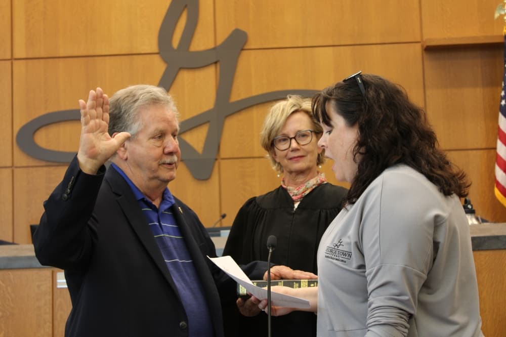 District 4 council member Ron Garland was sworn back into office May 13. Garland's term expires May 2028.