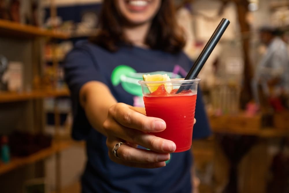 Woman holding a Margarita