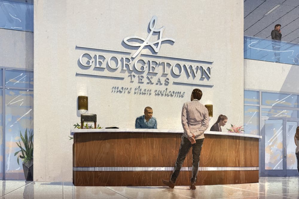 Georgetown's future Customer Service Center will bring multiple city departments together. (Rendering courtesy Marmon Mok Architecture)