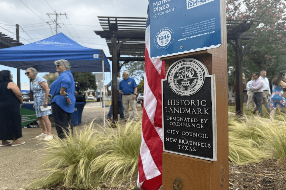 The Texas Historical Commission recognized Market Plaza Park as a historic Texas landmark on May 28. (Maddy Morales/Community Impact)