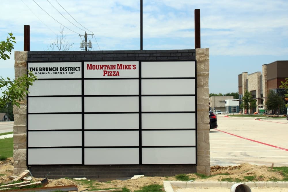 Marquis sign with The Brunch District sign lettering. 