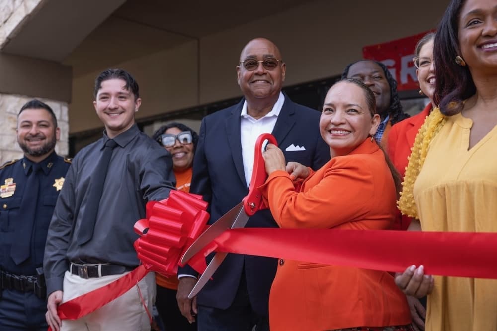 Harris County Commissioner Rodney Ellis and Lupe Washington, Director of Community Health and Violence Prevention Services