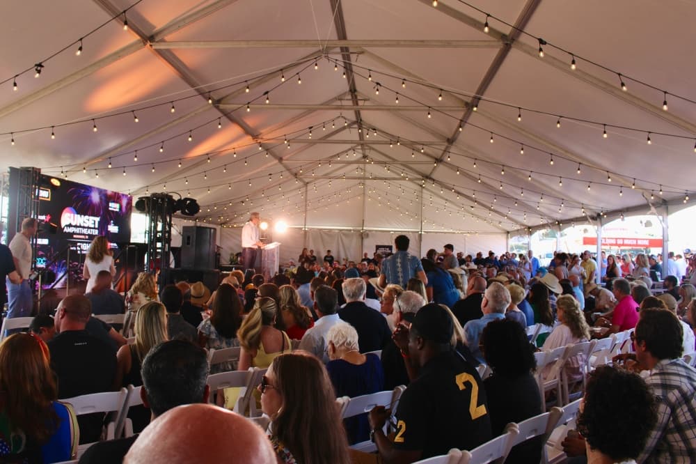 Tent full of people