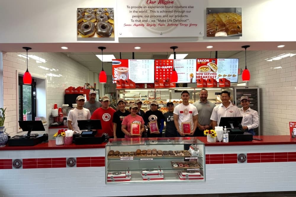 Shipley Do-Nuts offers more than 60 kinds of doughnuts in glazed, iced, filled and cake varieties, in addition to fritters, bear claws, coffee and kolaches. (Courtesy Shipley Do-Nuts)