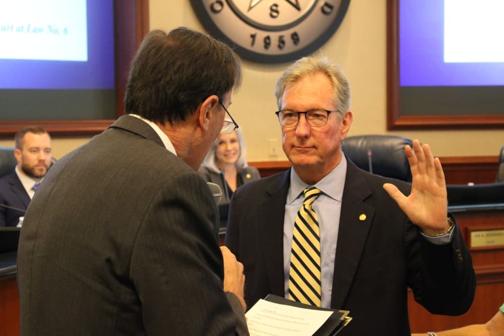 Jim Vonderhaar was sworn in June 17 as City Council At-Large Position 1. (Tomer Ronen/Community Impact)