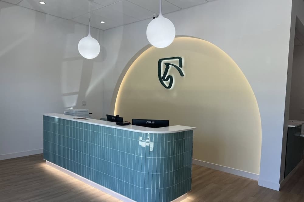 a lobby for a dental practice