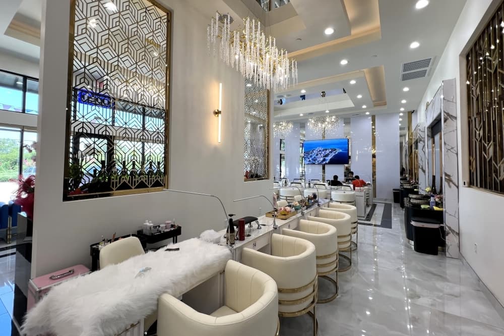 Seating areas for a nail salon