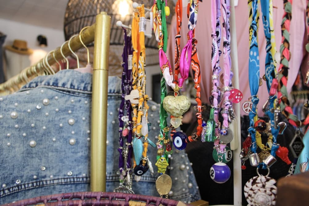 An image of some necklaces sold in the store. 