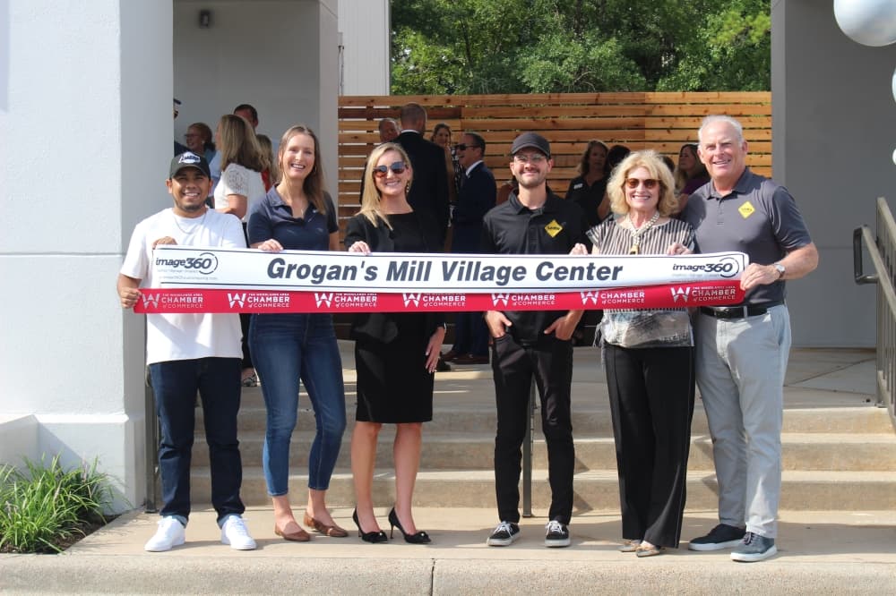 Business owners over Ome Cali Cafe, Safeway Driving School and other businesses at the Grogan's Mill Village Center remained open throughout the redevelopment process. (Jessica Shorten/Community Impact)