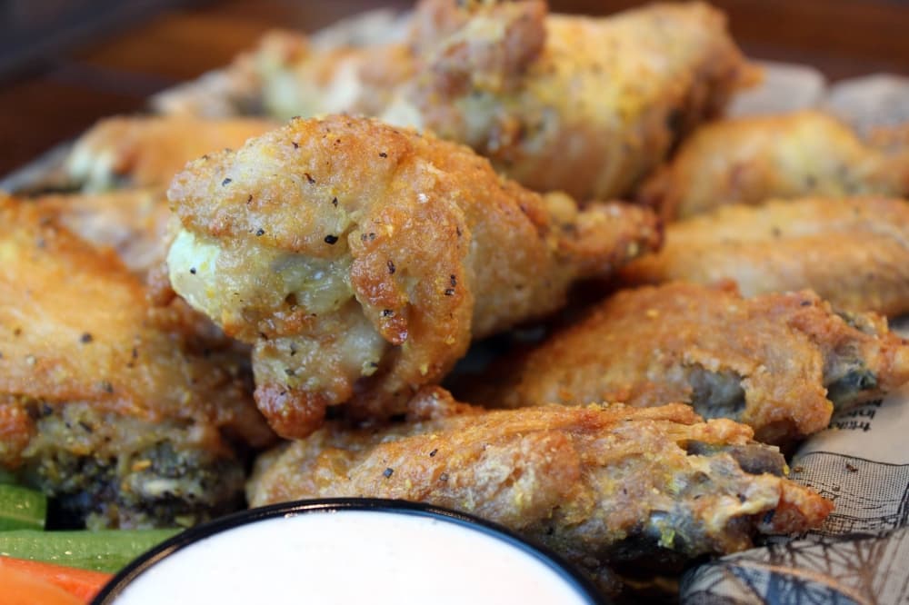 Chicken wings on a plate. 