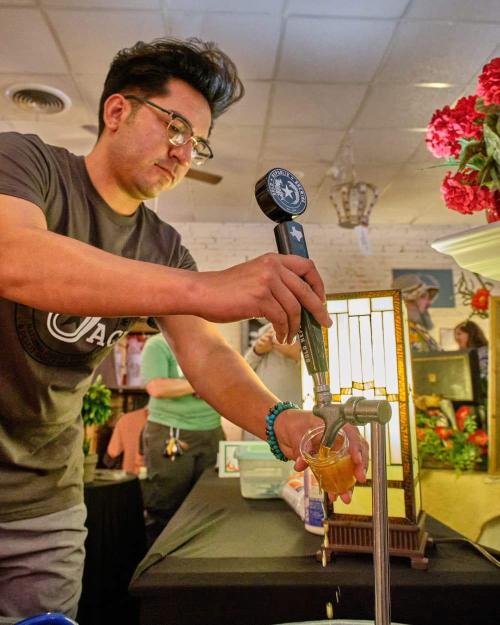 An image of a beer being poured. 