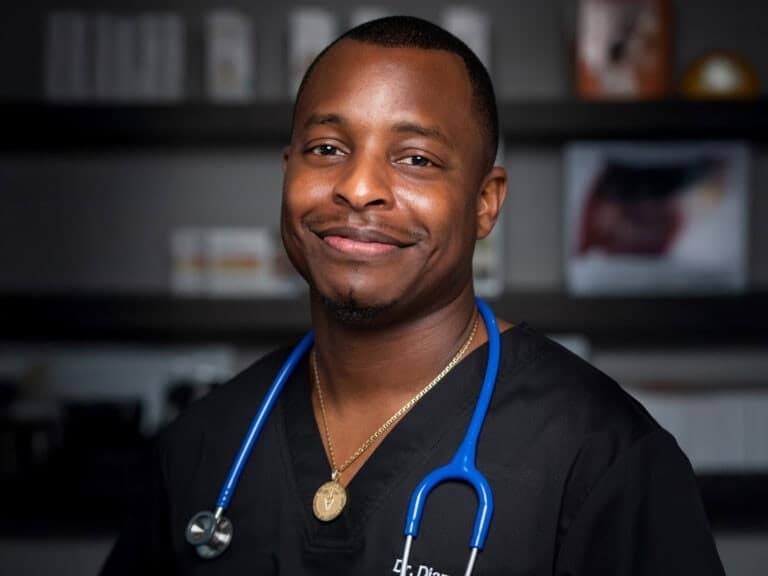 A photo of Houston veterinarian Dr. Blue