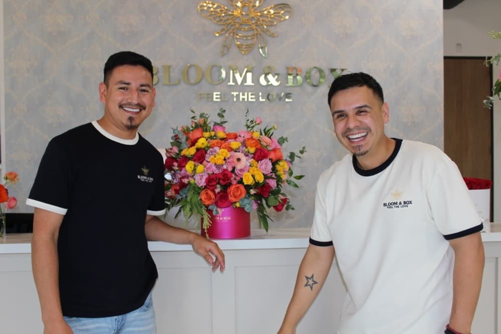 Couple behind Bloom and Box craft creative floral designs