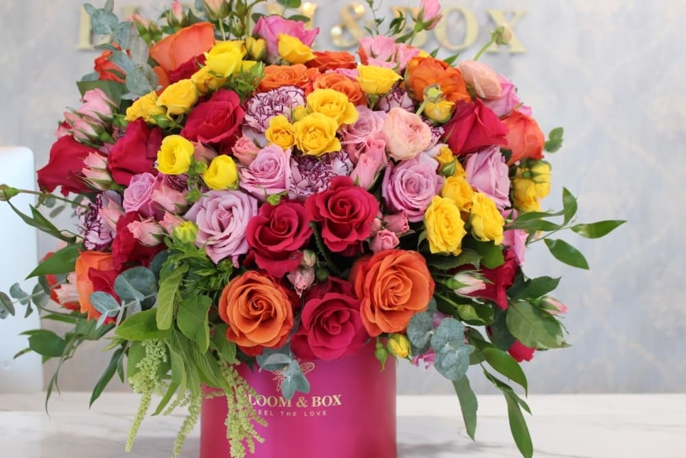 A photo of a floral arrangement.