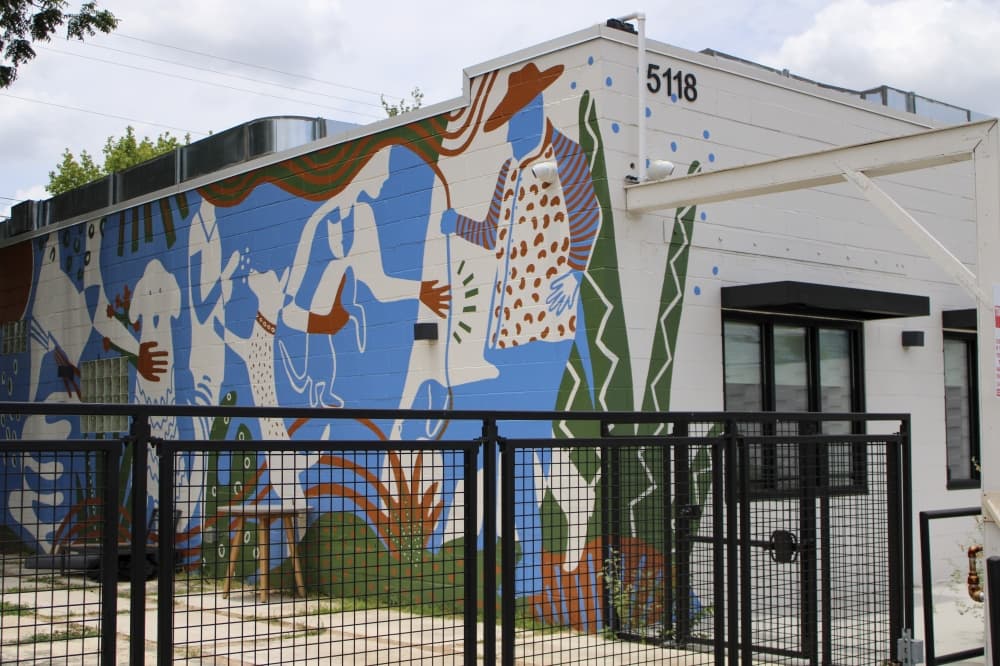 An image of the mural outside the location. 