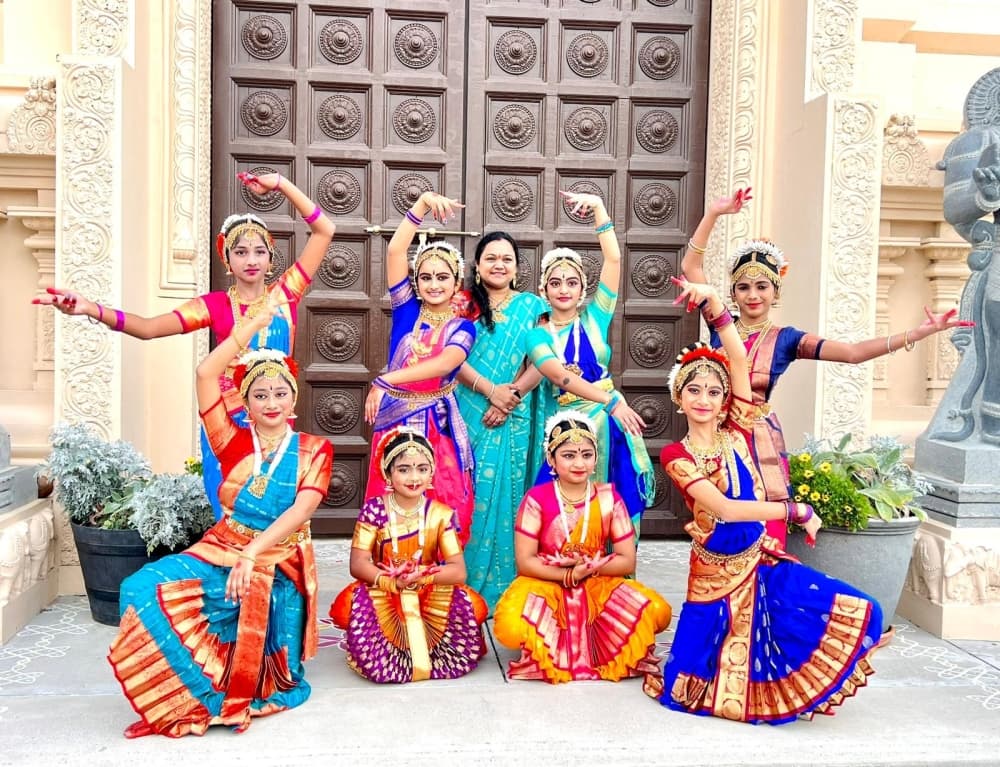 women at an Indian dance studio