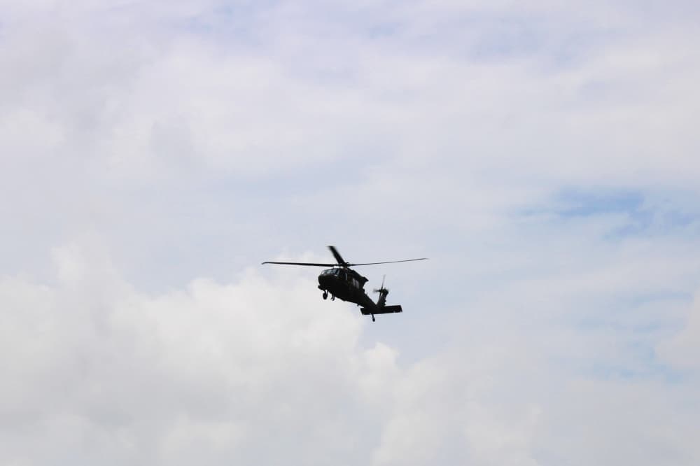 At 1:44 p.m. July 7, a helicopter was circling the San Gabriel River near the intersection of Hwy. 29 and I-35. 