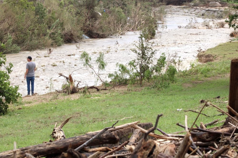 Skylar Smith returned to the South Fork San Gabriel River in Georgetown July 7 to survey the damage in the area. 