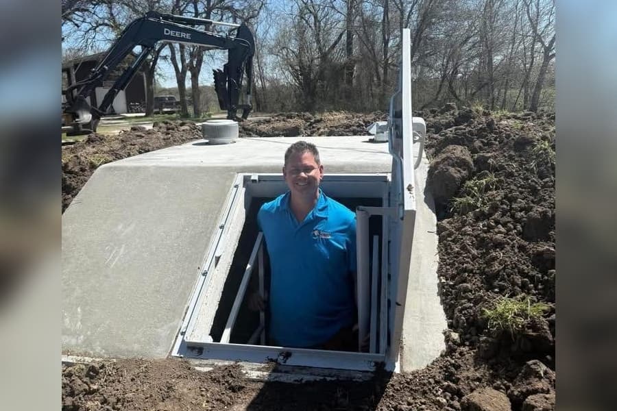 Roy Ponder in a storm shelter
